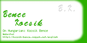 bence kocsik business card